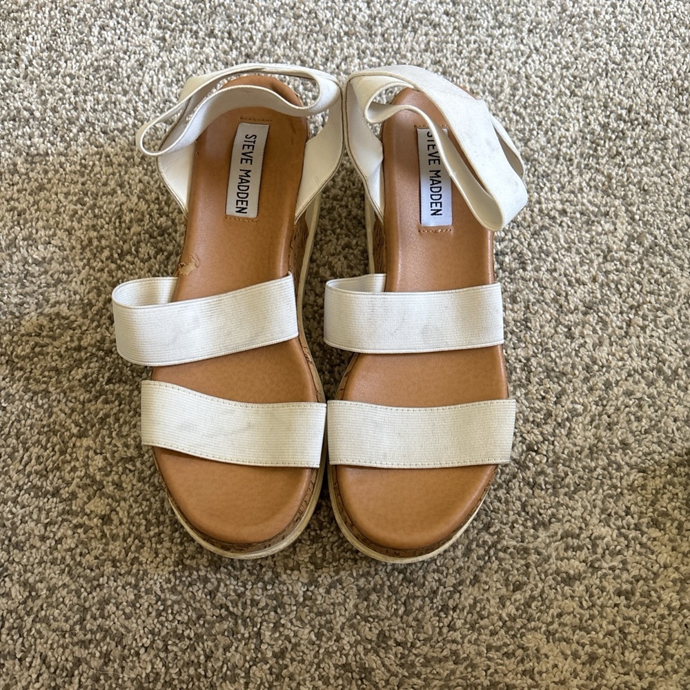 Steve Madden Cream Strappy Sandals